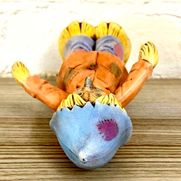 Vintage Ceramic Scarecrow Halloween Harvest Fall Decor Painted 8" Tall 1980s - Picture 9 of 9